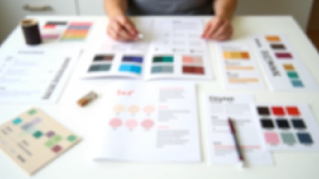 Palette de couleurs cohérentes pour une marque avec typographie harmonisée et guidelines visuels