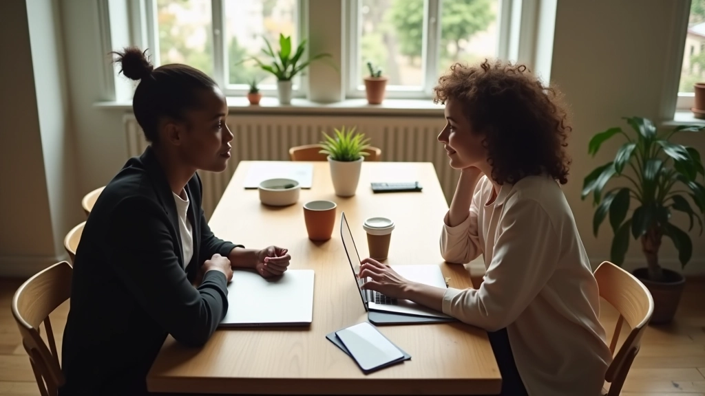 Groupe de personnes en cercle discutant autour d'une table dans un espace collaboratif
