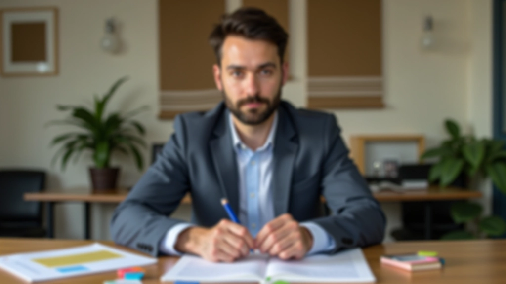 Personne écrivant une stratégie de marque dans un cahier avec des couleurs et des graphiques de croissance visibles