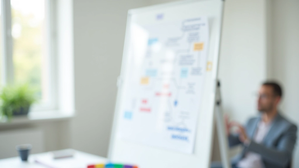 Tableau blanc avec schéma de positionnement de marque montrant les segments clients et la proposition de valeur unique